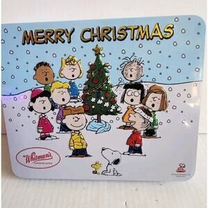 Peanuts Merry Xmas Charlie Brown Magical Moments Whitman's Tin RARE 1993 8"x10"